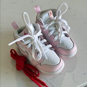 Kids Pink and White Sneakers Jordan